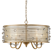 1993-5 PG - Joia 5 Light Chandelier in Peruvian Gold with a Sheer Filigree Mist Shade